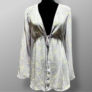 Victoria’s Secret Sheer Floral Robe XS/S Lilac Purple Y2K Fairy Kimono Cover Up